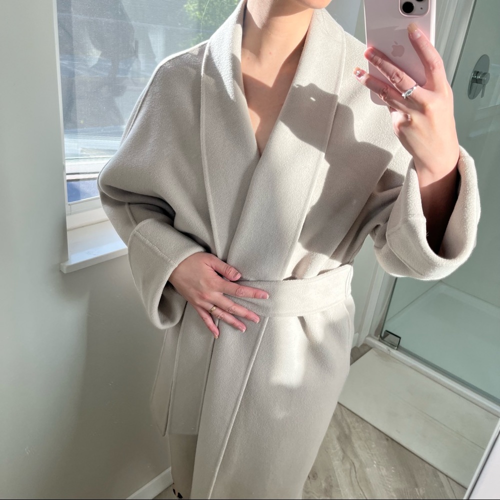 Genuine People wide sleeve wrap coat